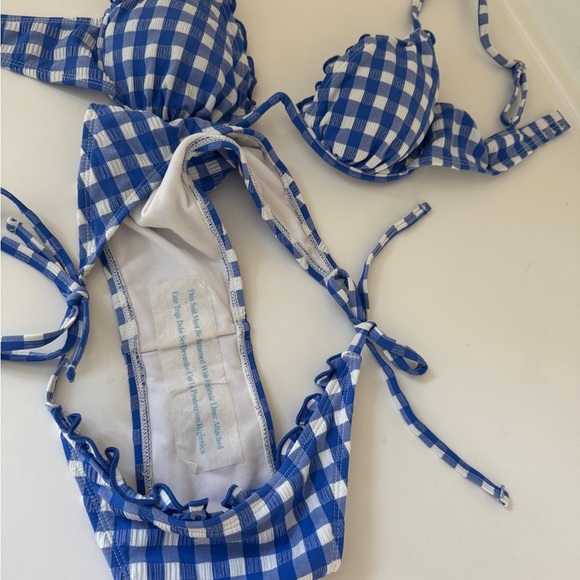 Blue gingham Bikini - Picture 4 of 5
